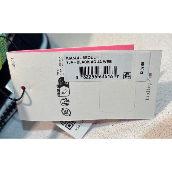 NWT Kipling Seoul Large Backpack True Black Rainbow Laptop Protection Authentic - Picture 8 of 12